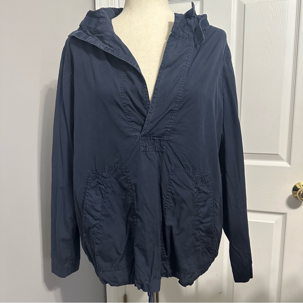 J.Crew Navy Blue Oversized Fisherman Core 100% Cotton Pullover Size M